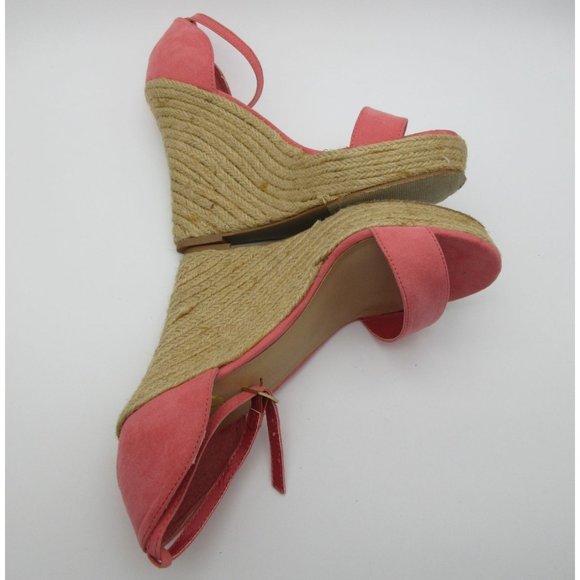 Colin Stuart pink jute espadrille wedge‎ heel sandals - Picture 6 of 12
